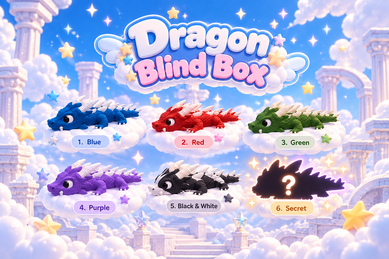 Dragon Blind Box — 6 możliwych wariantów